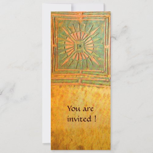MORNING STAR  antique yellow brown green Invitation