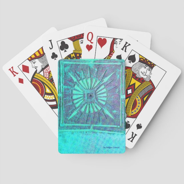 MORNING STAR Aqua Blue Turquase,Teal Poker Cards (Back)