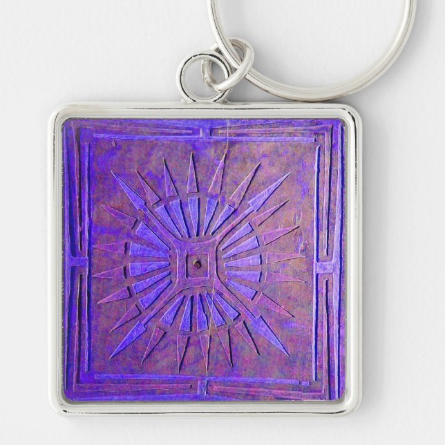 MORNING STAR , blue  purple Keychain (Front)