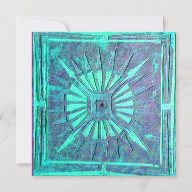 MORNING STAR , bright blue teal,white Announcement (Front)