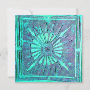 MORNING STAR , bright blue teal,white Announcement