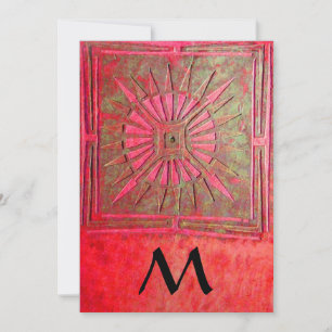 MORNING STAR MONOGRAM , antique bright red Announcement