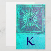 MORNING STAR MONOGRAM , blue turquase (Front/Back)