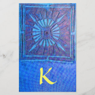 MORNING STAR MONOGRAM ,blue yellow Stationery