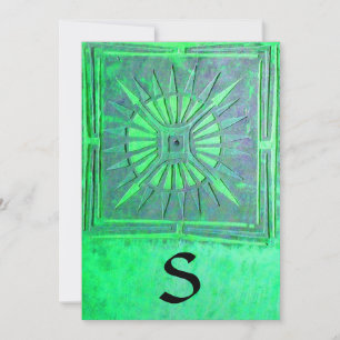 MORNING STAR MONOGRAM , bright light green Announcement