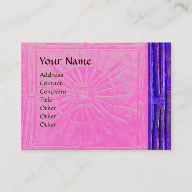 MORNING STAR MONOGRAM ,pink blue Business Card (Front)