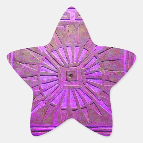 MORNING STAR MONOGRAM pink violetpurple Star Sticker