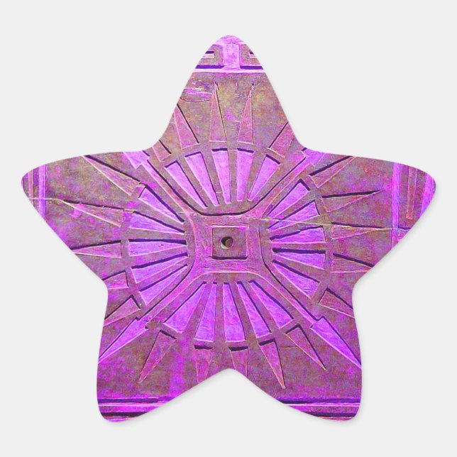 MORNING STAR MONOGRAM ,pink violet,purple Sticker (Front)