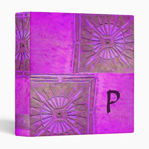 MORNING STAR  MONOGRAM VioletPurpleFuchsia Binder