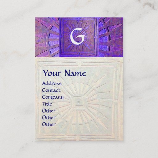 Customizable MORNING STAR , MONOGRAM, white pearl blue purple Business Card