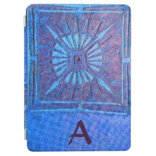 MORNING STAR Pawnee Bright Blue Purple Monogram iPad Air Cover