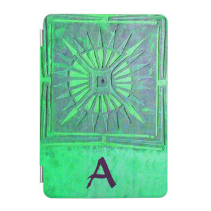 MORNING STAR Pawnee Light Green Monogram iPad Mini Cover