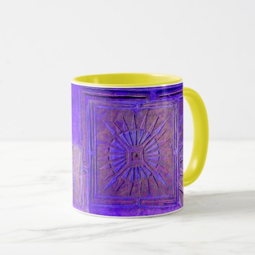 MORNING STAR Pawnee Purple Blue Yellow Monogram Mug