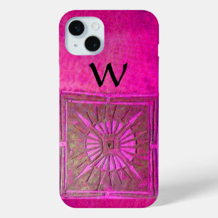 MORNING STAR , Pink,Black,Fuchsia Monogram iPhone 15 Plus Case