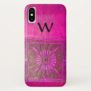 MORNING STAR , Pink,Black,Fuchsia Monogram iPhone X Case