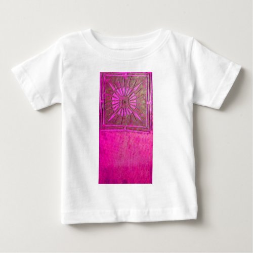 MORNING STAR PinkFuchsia Black Monogram Baby T_Shirt