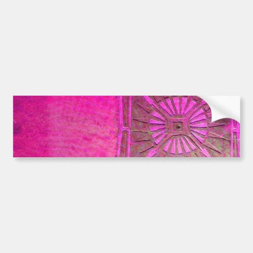 MORNING STAR PinkFuchsia Black Monogram Bumper Sticker