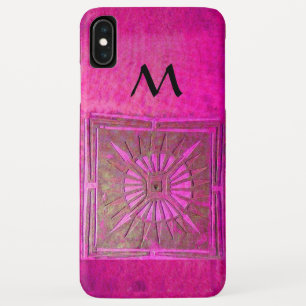 MORNING STAR, Pink,Fuchsia Black Monogram iPhone XS Max Case