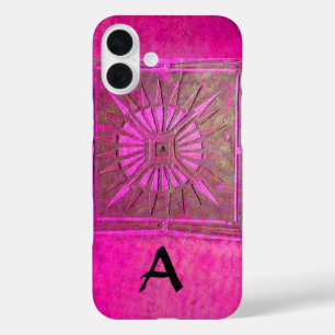 MORNING STAR Pink,Fuchsia Black, Monogram iPhone 16 Plus Case