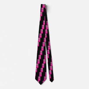 MORNING STAR Pink,Fuchsia Black, Monogram Tie