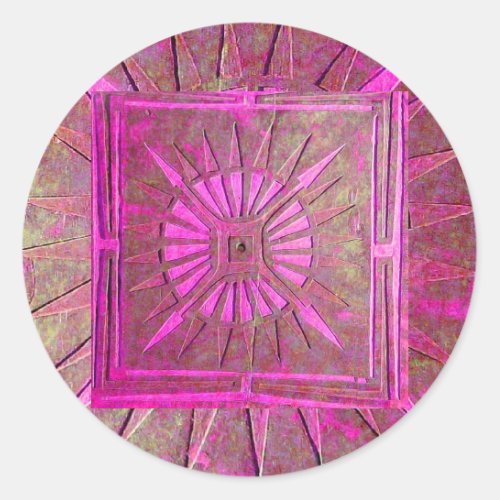 MORNING STAR pink violet Classic Round Sticker