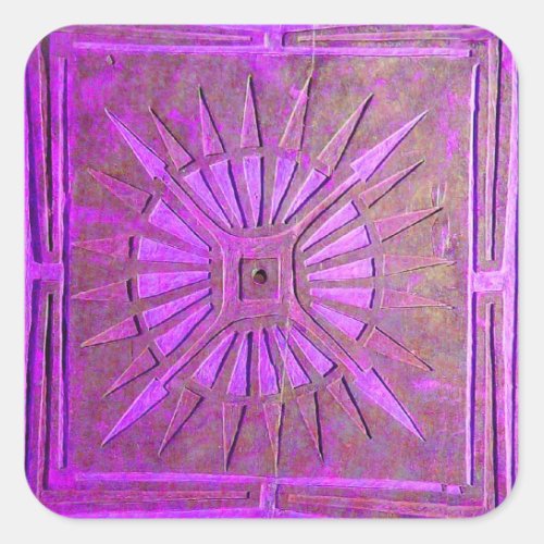 MORNING STAR pink violetpurple Square Sticker