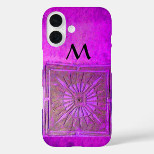 MORNING STAR Purple Black Monogram iPhone 16 Case