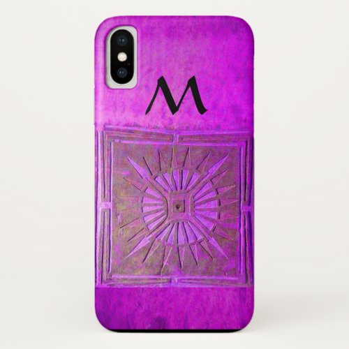 MORNING STAR  Purple Black Monogram iPhone XS Case