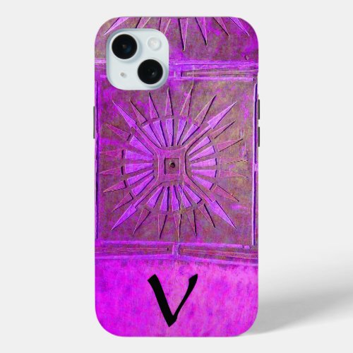 MORNING STAR  PurpleBlackViolet Monogram iPhone 15 Plus Case