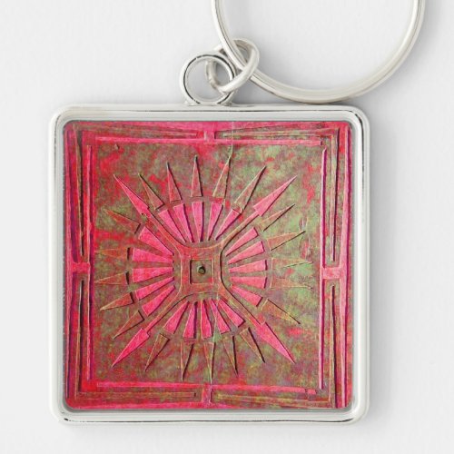 MORNING STAR  red brown Keychain