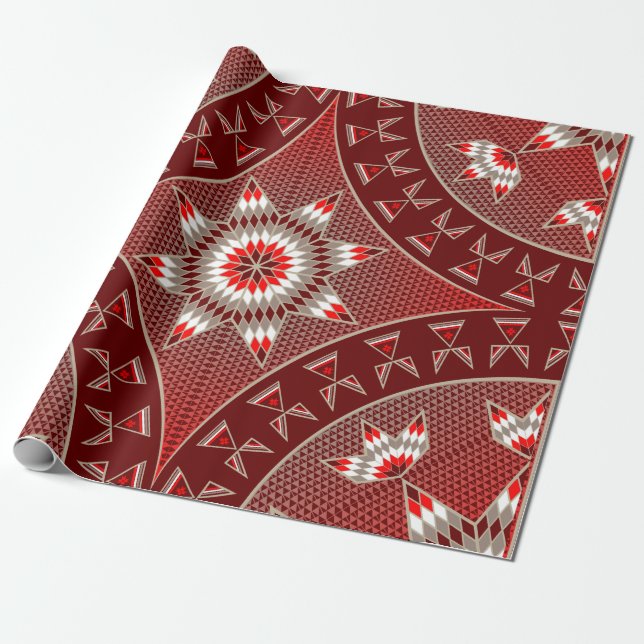Morning Star (Red) Wrapping Paper (Unrolled)