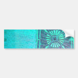 MORNING STAR Teal Blue, Monogram Bumper Sticker