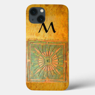 MORNING STAR ,Yellow,Brown,Black Monogram iPhone 13 Case