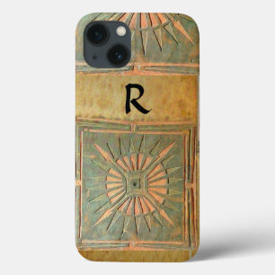 MORNING STAR ,Yellow,Brown,Black Monogram iPhone 13 Case