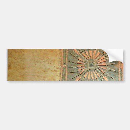 MORNING STAR Yellow Brown Green Monogram Bumper Sticker