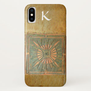 MORNING STAR ,Yellow,Brown,White Monogram iPhone X Case