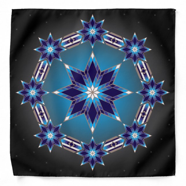 Morning Stars (Blue) Bandana (Front)