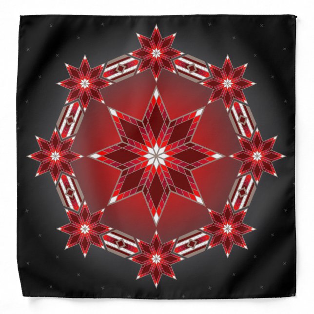 Morning Stars (Red) Bandana (Front)