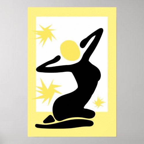 Morning Stretch_ Modern Abstract Human Form Poster