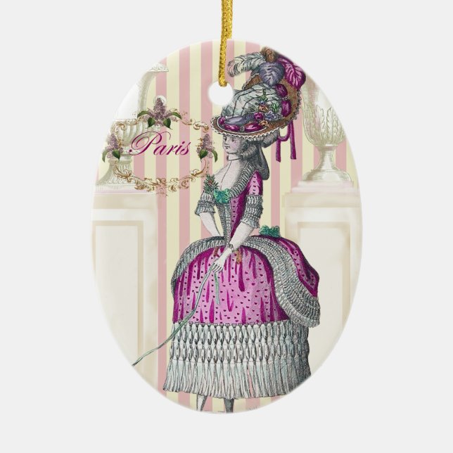 Morning stroll down the Champs-Élysées Ceramic Ornament (Front)