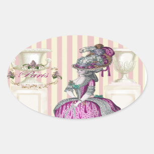 Morning stroll down the Champs-Élysées Oval Sticker