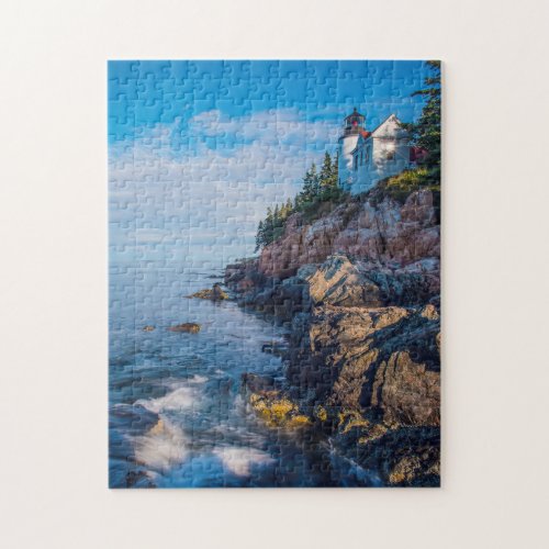 Morning Sun At Bass Harbor Lighthouse Jigsaw Puzzle