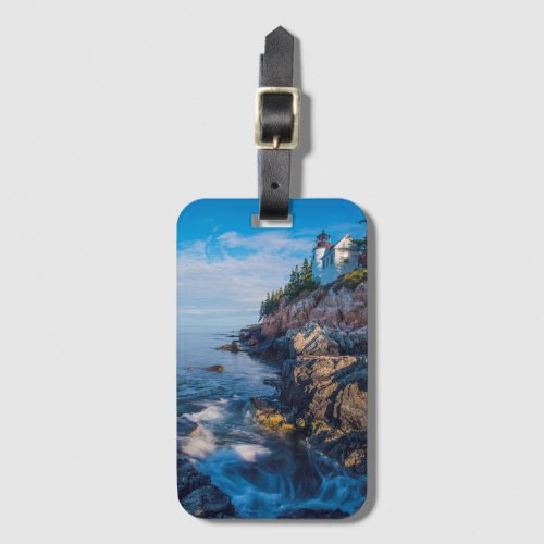 Morning Sun At Bass Harbor Lighthouse Luggage Tag