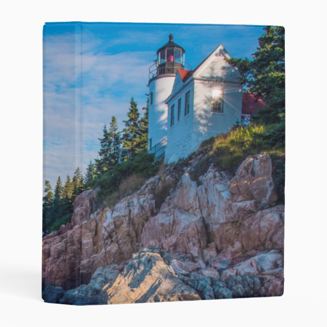 Morning Sun At Bass Harbor Lighthouse Mini Binder (Front/Spine)