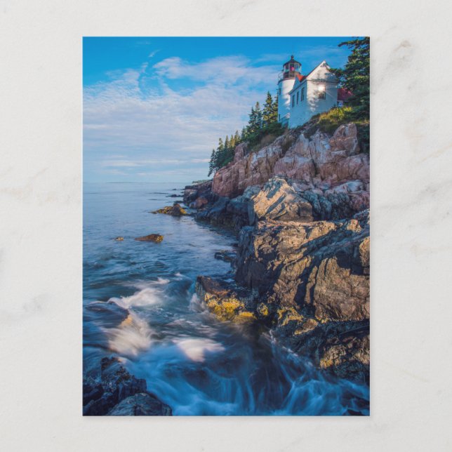 Morning Sun At Bass Harbor Lighthouse Postcard (Front)