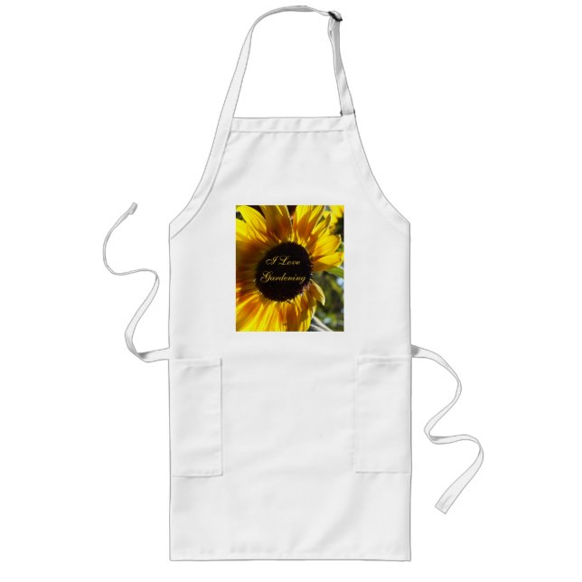 Morning Sunflower Customizable Long Apron (Front)