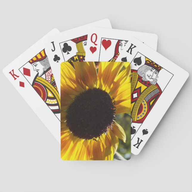 Morning Sunflower Customizable Poker Cards (Back)