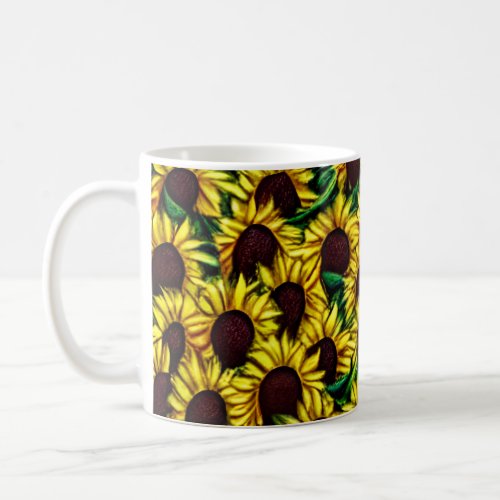 Morning Sunflower Floral Watercolor Coffee Mug