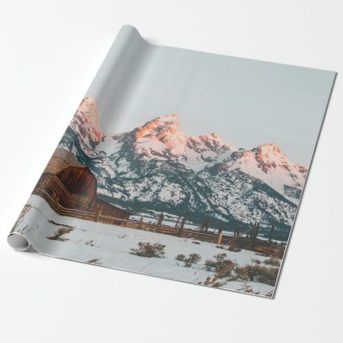 Morning Sunrise Cabin at Grand Teton National Park Wrapping Paper