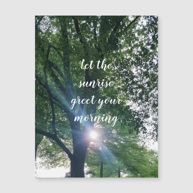 Morning Sunrise Encouraging Magnetic Greeting Card (Front)